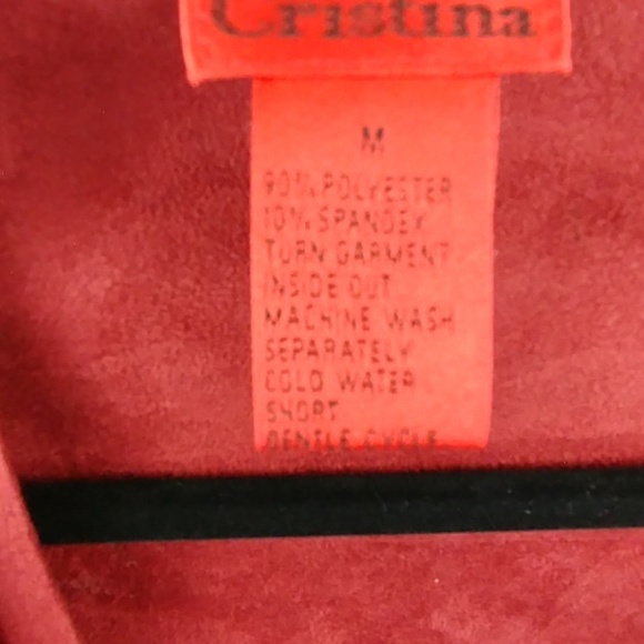 Like NEW V Christina Orange Red Suede Cardigan M - Picture 7 of 7